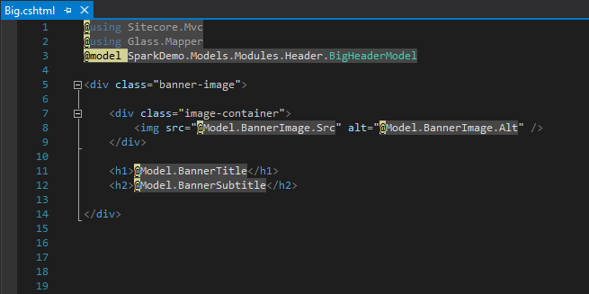 A basic view that is returned by a controller method