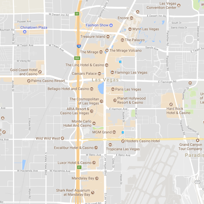 Monorail, Tram & Strip Map, Las Vegas Maps